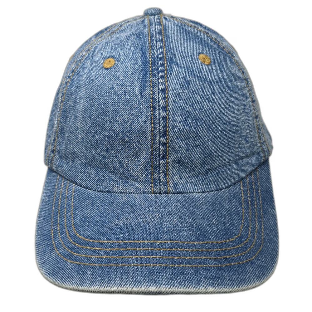 Cotton On Baseball Cap Blue One Size Denim Adjustable Slideback Hat Curved Brim